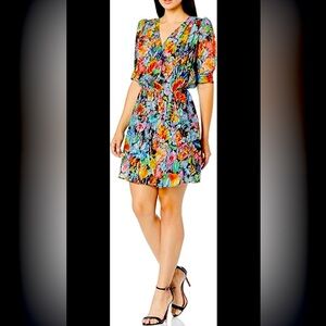 The Kooples Silk Tokyo Night Faux Wrap Dress